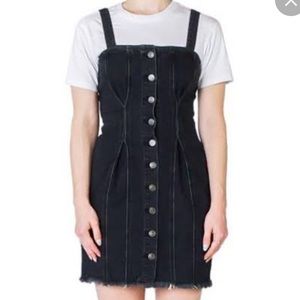 Current Elliot Black Denim Button Up Mini Dress